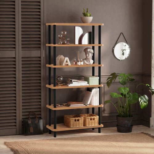 Woody Fashion polica za knjige gala black Slike
