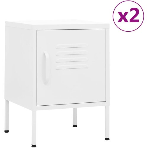 Furnova Nočne omarice 2 kosa bela 35x35x51 cm jeklo, (21927440) Slike