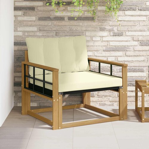  Set vanjskih sofa Čvrsto drvo akacije i Textilene Bijela i krem Cene