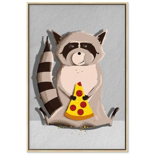  Slika - Gourmand Raccoon (1 Part) Vertical 60x90 U prirodnom drvenom okviru Slike