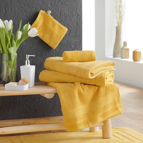 Douceur d int&amp;eacute;rieur Rumena bombažna brisača iz frotirja 90x150 cm Tendresse &amp;ndash; Slike