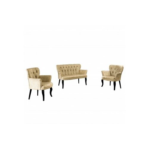 Atelier Del Sofa sofa i dve fotelje paris black wooden light brown Slike