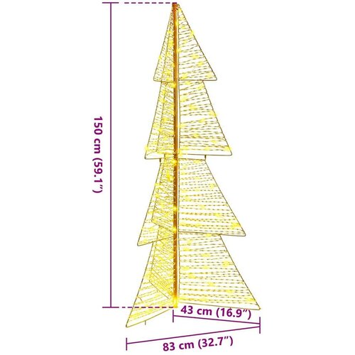 Božićno drvce s 160 LED svjetlima Topla bijela 150 cm PET Slike