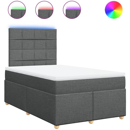 vidaXL Box spring postelja z vzmetnico temno siva 120x190 cm blago, (21310723) Cene