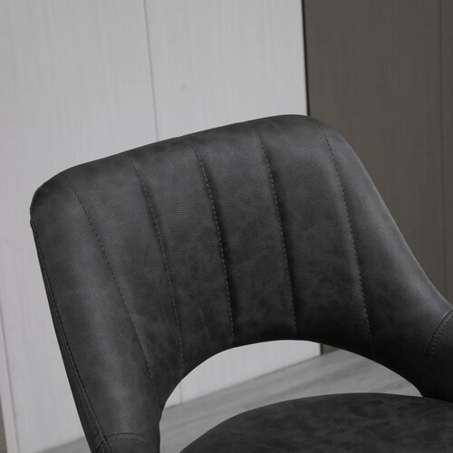 Set od 2 barske stolice izgled kože okretne podesiva visina oslonac za noge metalni okvir 47 x 52 x 87-109 cm siva Slike