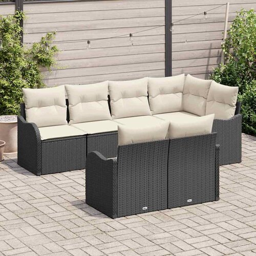  Sjedeća garnitura za vrt 7 kom. Crna Poli ratan 232.5 x 122.5 x 85 cm Slike