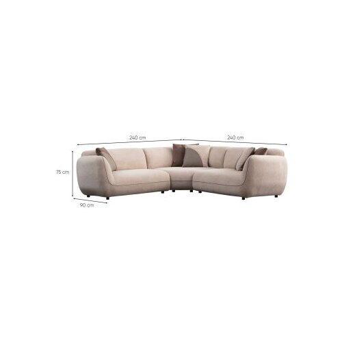 Atelier Del Sofa Kutna garnitura Pavia, 240x240 cm, Krem Slike