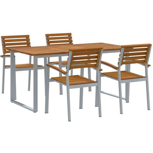  5-dijelni set za objedovanje u vrtu od čvrstog drva akacije i metala Cene