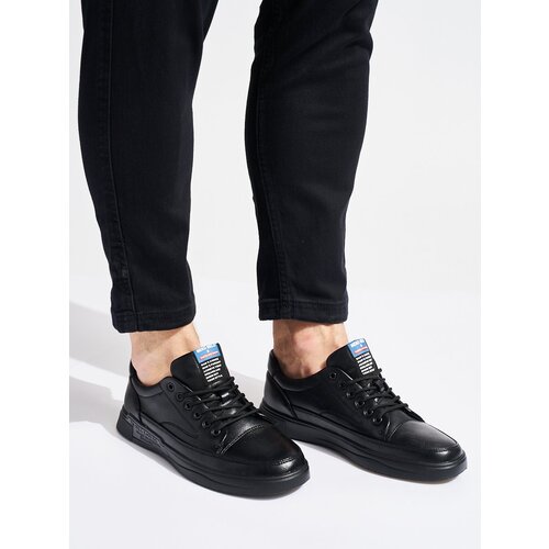 Shelvt Men's black lace-up sports shoes Cene
