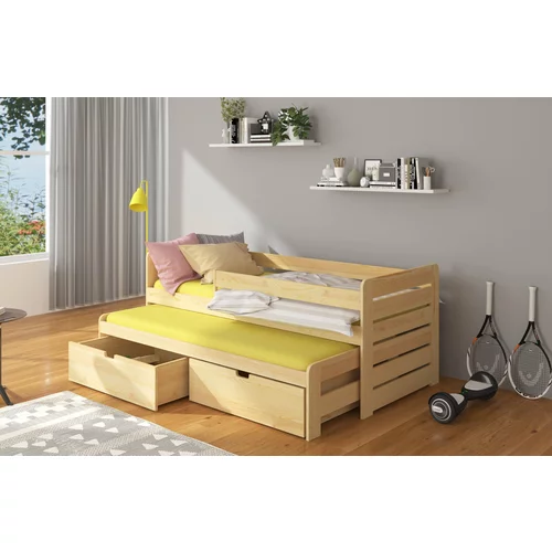 ADRK Furniture dječji krevet tomi s zaštitnom ogradom - 80x180 cm - naravni bor
