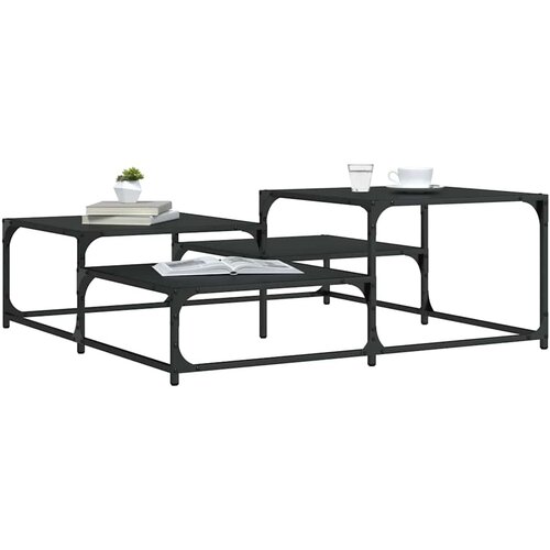  Stolić za kavu crni 107x107x40 cm od konstruiranog drva Cijene