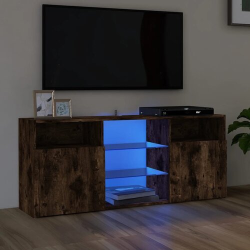 VidaXL TV omarica z LED lučkami dimljeni hrast 120x30x50 cm Slike