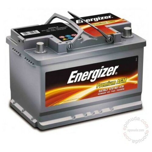 Energizer PREMIUM AGM 12 V 70 Ah D+ akumulator Slike