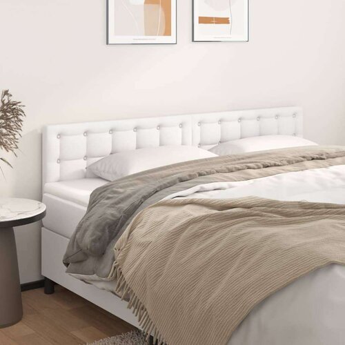  Posteljno vzglavje 2 kosa belo 100x5x78/88 cm umetno usnje, (20792749) Slike