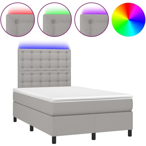 Maison Chic Box spring postelja - Vzmetna postelja z vzmetnico LED sv. siva 120x200 cm blago SL21801, (21902394) Cene