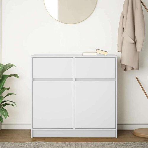 VidaXL Komoda s ladicama bijela 80x34x76 cm konstruirano drvo Slike