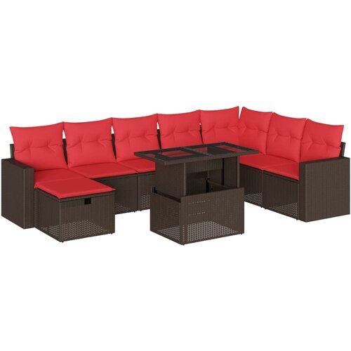  9-dijelni set vrtnih sofa s jastucima od poliratana bagrem Slike