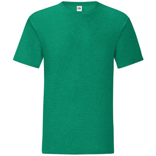 Fruit Of The Loom Green men's t-shirt in combed cotton Iconic with sleeve Cene