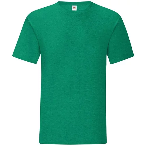 Fruit Of The Loom Green men's t-shirt in combed cotton Iconic with sleeve