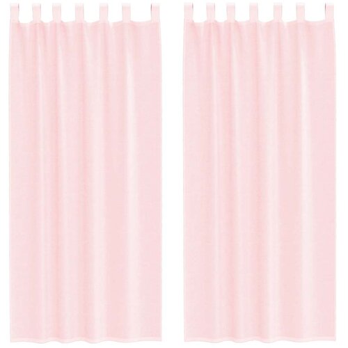 vidaXL Voile zavjese s petljama 2 kom svijetlo ružičaste 140x225 cm - Svijetlo ružičasta 140 x 225 cm 1 s petljama Cene