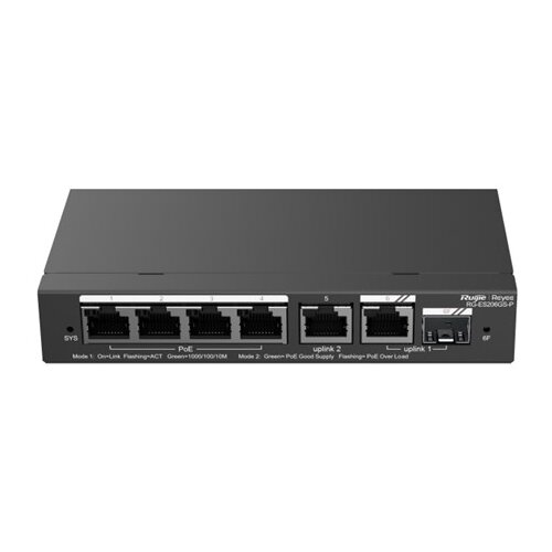 Ruijie Networks RG-ES206GS-P network switch Managed L2 Gigabit Ethernet (10 /100 /1000) Power over Ethernet (PoE) Black Slike