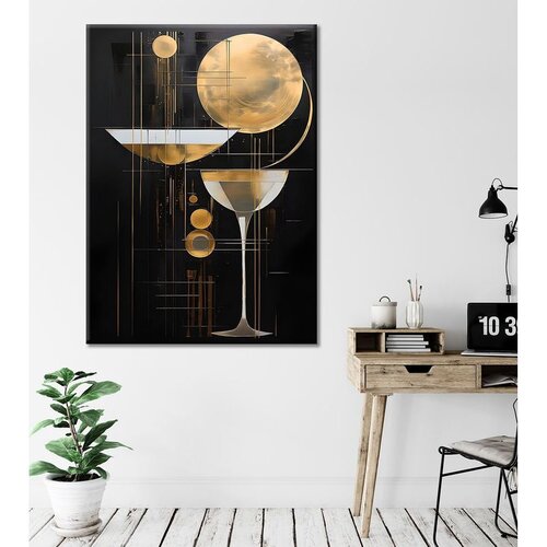 WALLXPERT Dekorativna slika na platnu, 50x70cm, zlatne boje Cijene