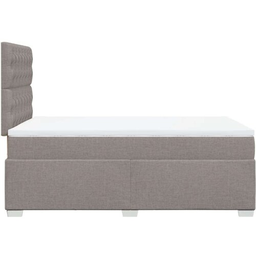 VidaXL Krevet s oprugama i madracem smeđesivi 120 x 190 cm od tkanine Slike
