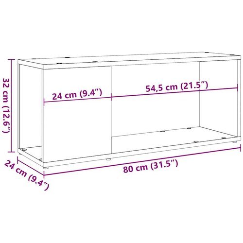 VidaXL TV ormarić zanatski hrast 80x24x32 cm izrađeno drvo Slike
