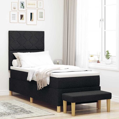  Krevet s opruga kutije s jastukom Crna 200 x 80 cm tkanina Cijene