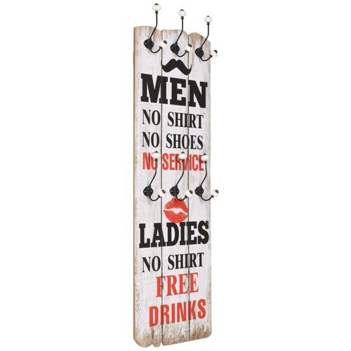 vidaXL Stenski obešalnik s 6 kljukicami 120x40 cm MEN LADIES, (21050305) Cene