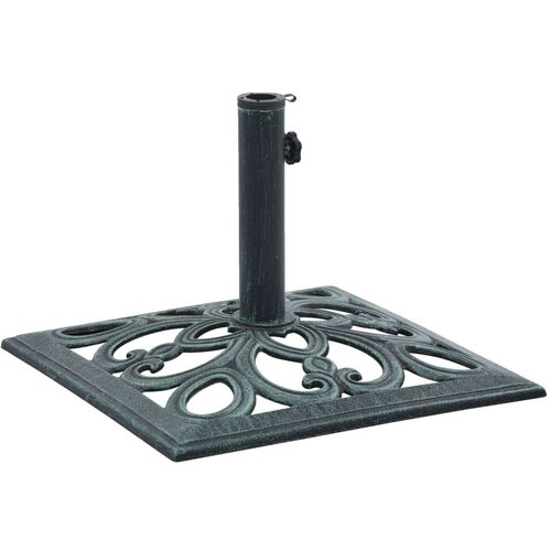 VidaXL Stalak za suncobran zeleni 12 kg 49 cm od lijevanog željeza Slike