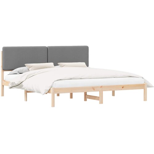  Krevetni okvir s tapiciranim uzglavljem Svijetlo siva Svjetlosiva 205.5 x 185.5 x 84.5 cm Slike