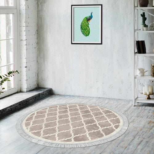 ALN400601KR17 krem braon tepih za hodnik (100 x 100) Slike