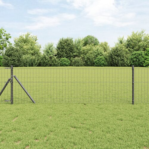 vidaXL evropska ograja z 13 stebri 0.4x50 m cinkano jeklo siva Cene