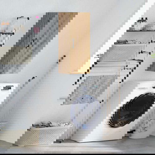 vidaXL Stenska omara Umetni hrast 34,5 x 34 x 90 cm Konstruiran les Cene