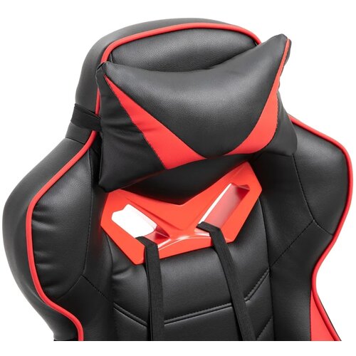  Ergonomska gamerska stolica okretna s uvlačivim osloncem za noge podesivim naslonom PU koža crna‑crvena Slike