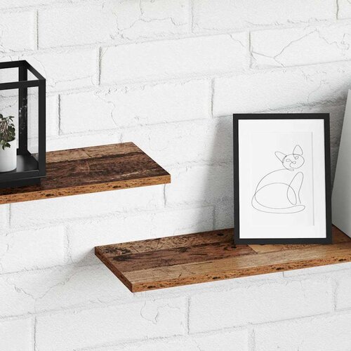 Police za knjige 4 pcs Smeđa 100 x 20 x 1,5 cm Slike