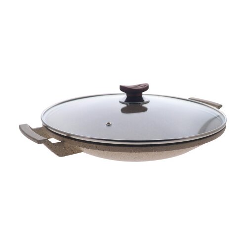 OMS Tava granitna za wok sa poklopcem fi34cm 3228 bež Slike