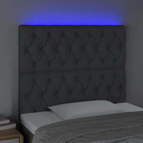  LED uzglavlje tamnosivo 90x7x118/128 cm od tkanine Slike