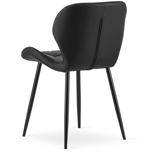 Mango stolica - crna eko koža / crne noge x 2 Slike
