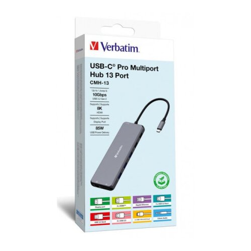 Verbatim usb-c to 4xusb-a 3.2, 2x usb 2.0, dp, 2xhdmi, glan adapteri ( HUB32153 ) Cene