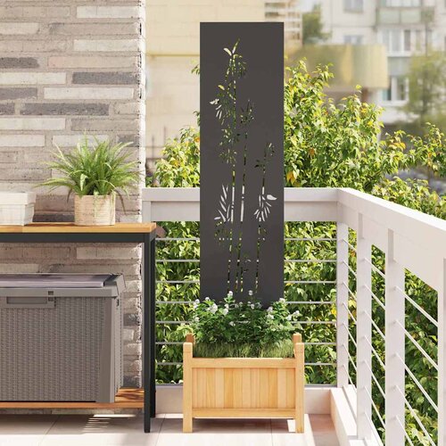 vidaXL Privatnost u vrtu Crna 32 x 140 cm Hladno valjana čelična Cene