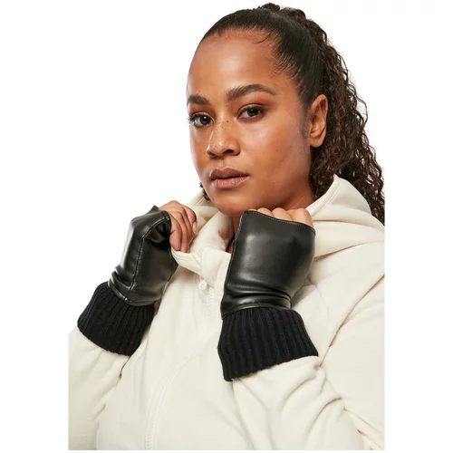 Urban Classics Accessoires Half-finger gloves made of synthetic leather black