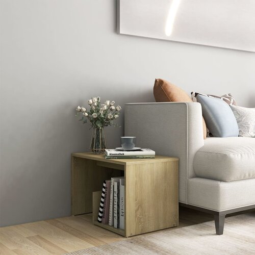 VidaXL Stranska mizica sonoma hrast 59x36x38 cm iverna plo&amp;scaron;ča Slike