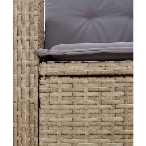  2-dijelni vrtni blagovaonski set od poliratana s jastucima bež 110 cm table length Slike