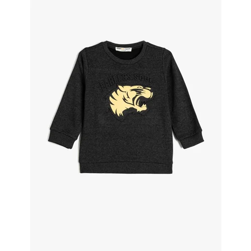 Koton Sweatshirt Long Sleeve Tiger Print