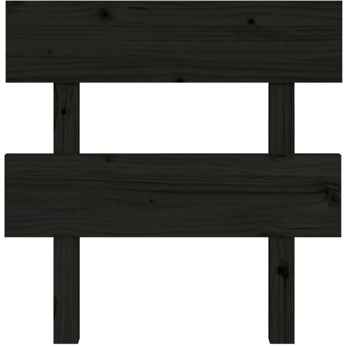  Uzglavlje za krevet crno 103,5 x 3 x 81 cm od masivne borovine Slike