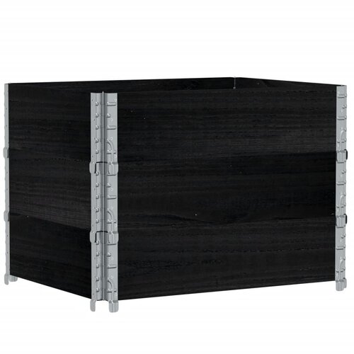 Maison Chic Vrtno korito - Greda - Cvetlični Lonec črno 80x60 cm trdna borovina, (21789346) Cene