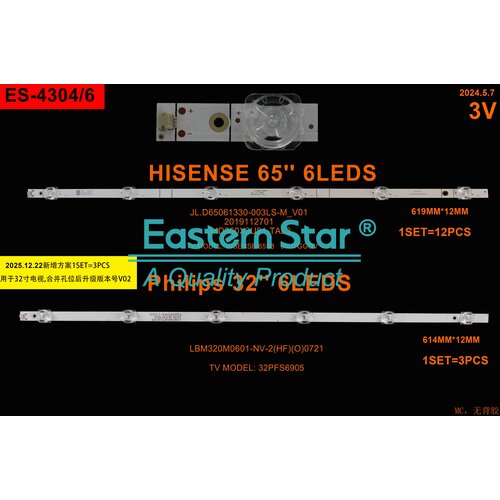 Eastern Star ES-4304 - HISENSE 65A7500F LED TRAKE Cene