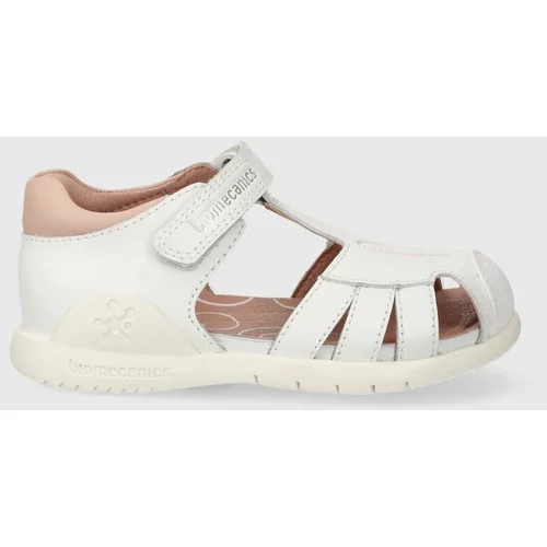 Biomecanics Otroški usnjeni sandali bela barva